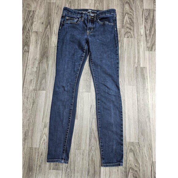 Gap Jeans Womens 2/26 R Blue Legging Skinny Stretch 1969 Denim Dark Wash - Picture 1 of 10